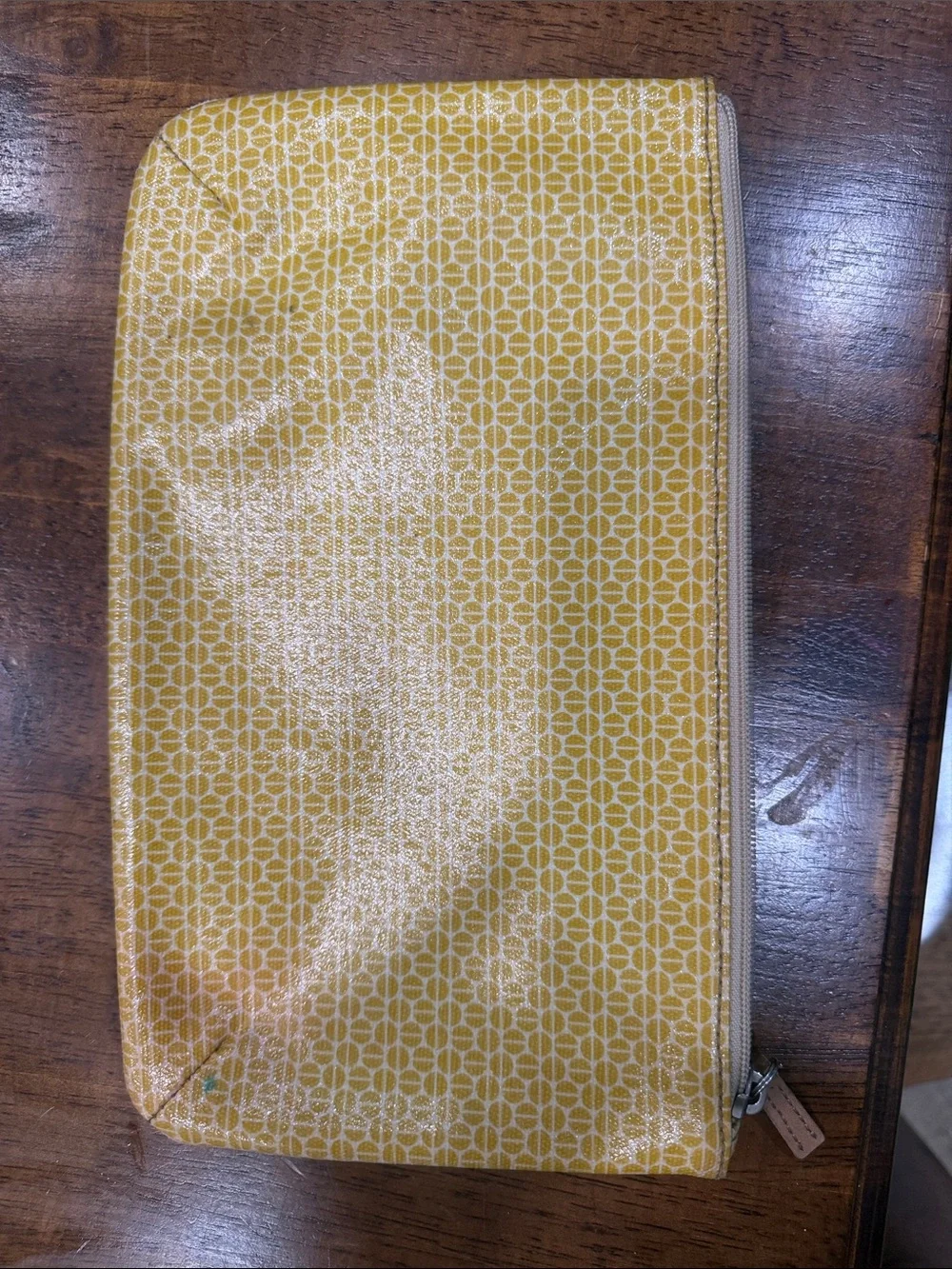 Fossil Yellow Geo-Print Zip Pouch